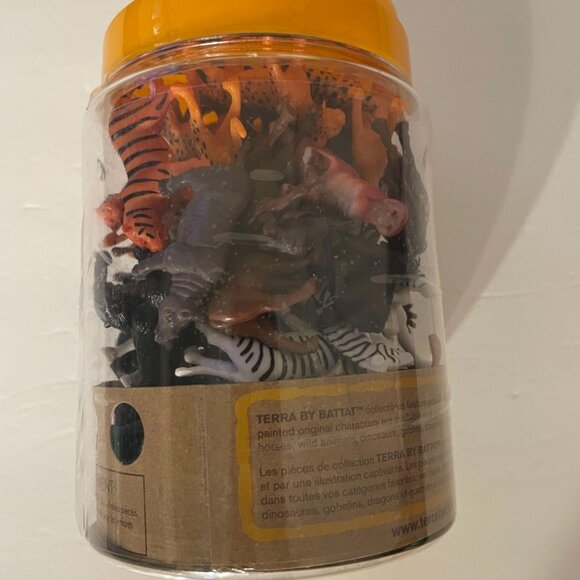 NWT- Terra by Battat Wild Animals Tube of 60 Figures - Picture 3 of 3